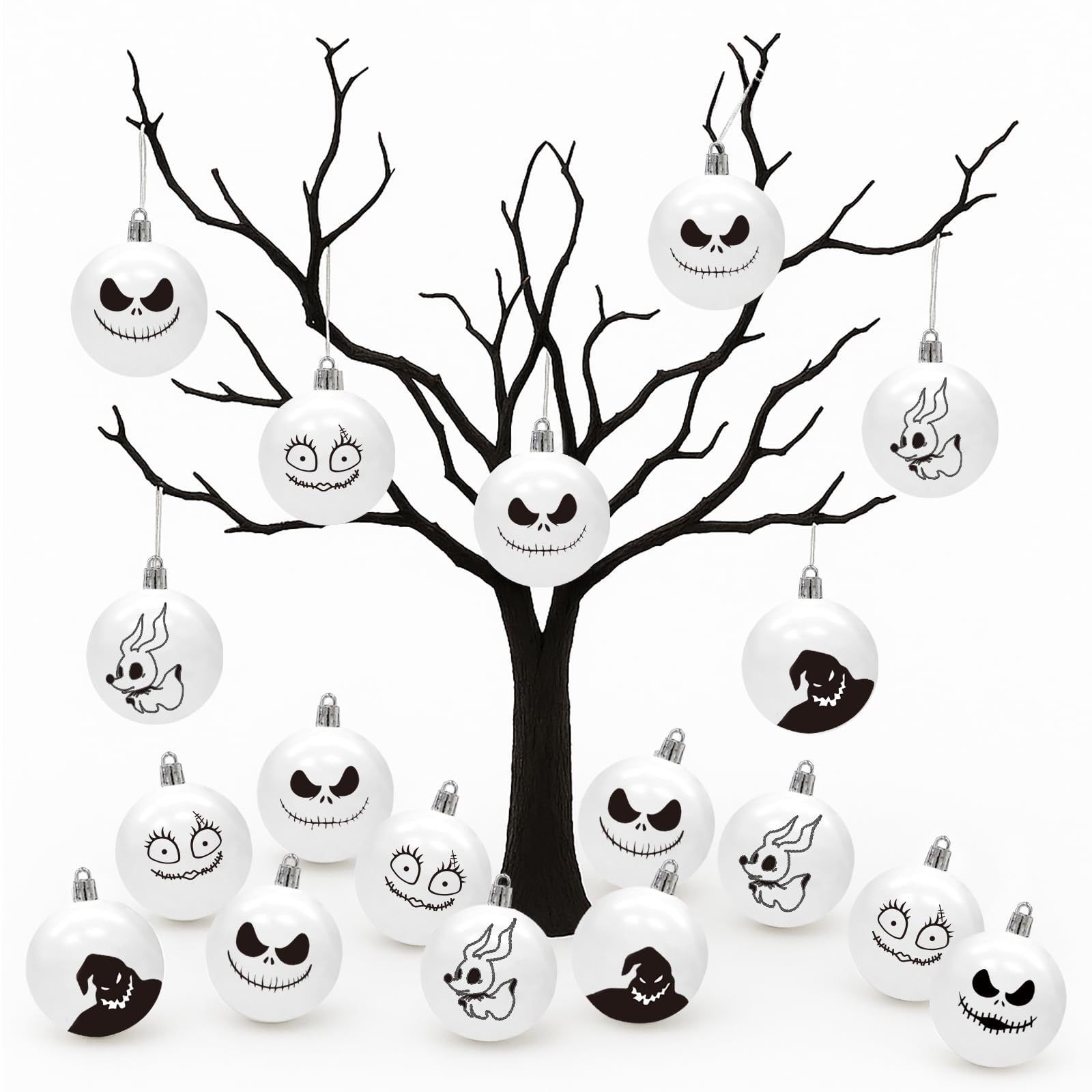 Photo 1 of 24Pcs Halloween Christmas Ornaments Jack Halloween Tree Decoration Hanging Ball Ornaments Party Holiday Home Decor Indoors