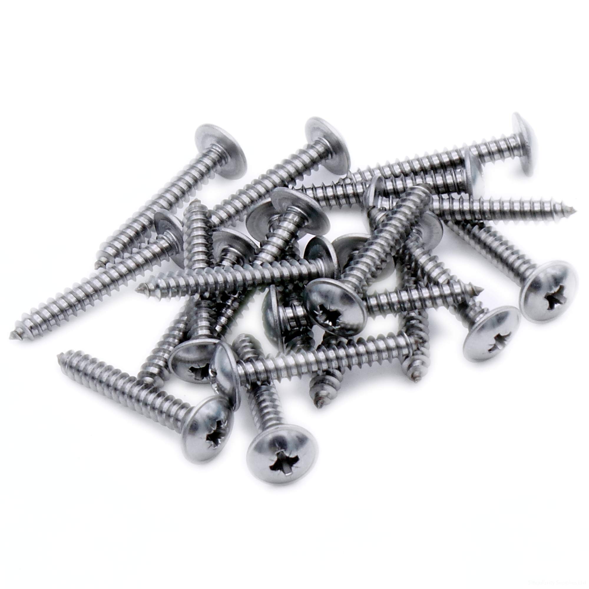 No.10 x 1 (4.8mm x 25mm) Pozi Flanged Self-Tapping Screw - Stainless Steel (A2) (Pack of 20)