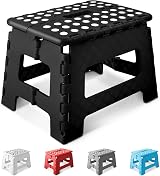 KEPLIN 9 Inch Heavy Duty Folding Step Stool Non-Slip Carry Handle Black view 1