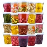 Dealusy 50 Set 32 oz Deli Containers with Lids, Leak-Proof BPA Free Plastic Take Out Bowls, Food Storage Containers for Takeout Meal Prep Storage, Freezer, Microwave & Dishwasher Safe