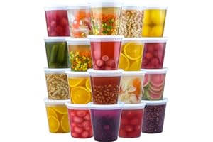 Dealusy 50 Set 32 oz Deli Containers with Lids, Leak-Proof BPA Free Plastic Take Out Bowls, Food Storage Containers for Takeout Meal Prep Storage, Freezer, Microwave & Dishwasher Safe