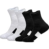 Yoknatt Basketball Socks Compression Cushion Thick Cycling Socks Athletic Crew Socks for Men Women Boys
