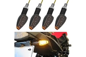 SamWinGear Motorcycle Turn Signals 4PCS Motorcycle Blinkers LED Turn Signals Kit 14LED 12V Motorbike Indicator Blinkers Parts Front Rear Lights Amber Lamp Accessories for Honda Yamaha Kawasaki Suzuki