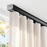 TEAKMAMA Aluminum Ceiling Curtain Track with Roller Hooks, Black, 3ft-6ft | Heavy Duty Curtain Rail Set for Curtains, Drapes, Ceiling/Wall Mounted for Room Divider, Bedroom, Living Room, Glass Door