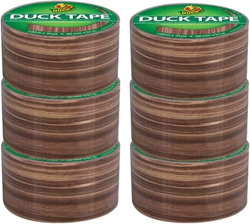 Duck Brand Printed Duct Tape Woodgrain 6-Roll Pack