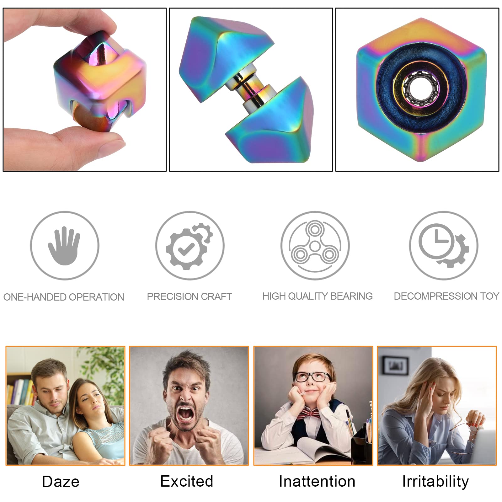 Mua QLKUNLA Fidget Cube Spinner Anti-Anxiety Focusing Fidget Toys EDC ...