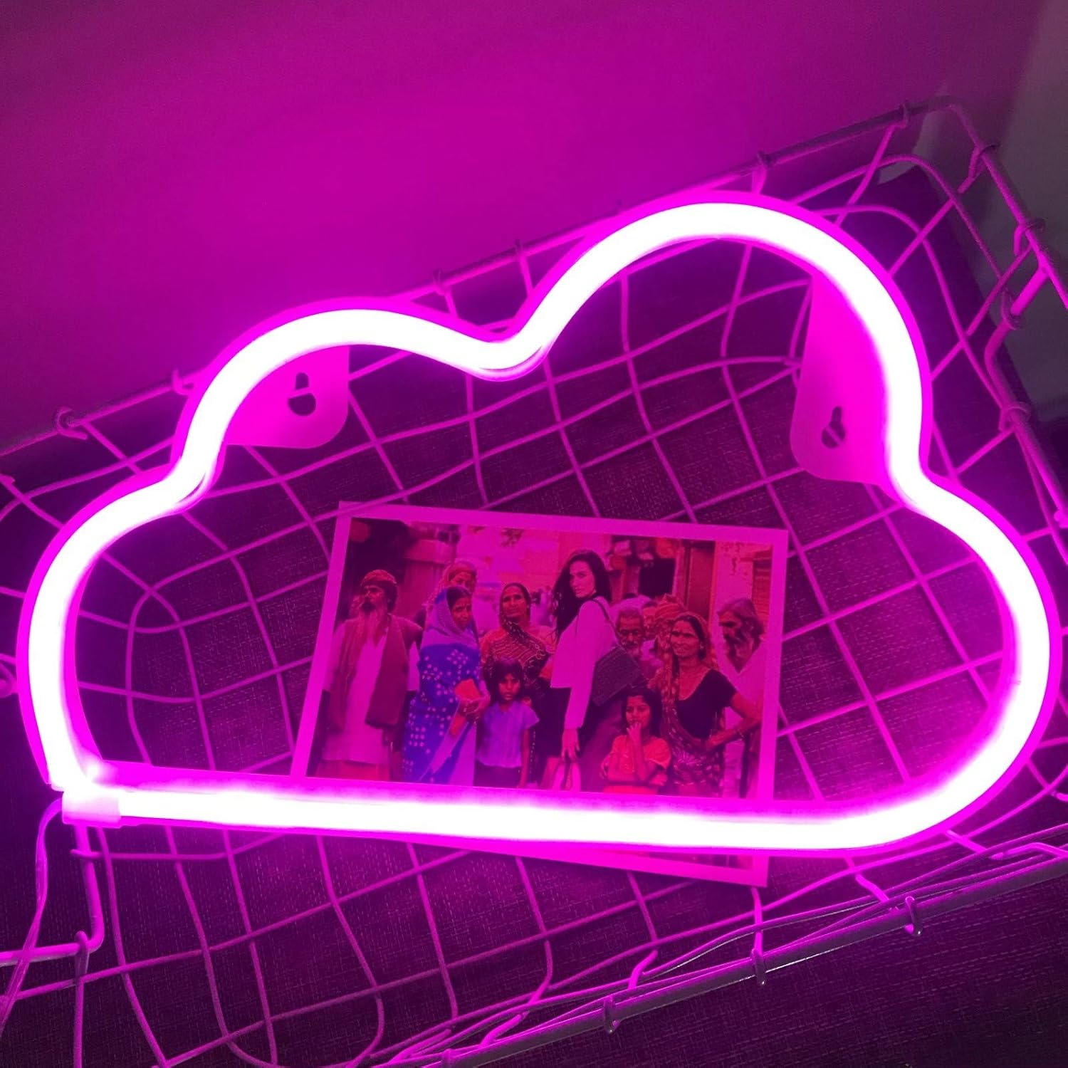 Fancci Pink Cloud Light Neon Sign, Cloud LED Signs Neon Lights for Wall Decor, Neon Signs for Bedroom, USB/Battery Neon Light Sign for Christmas, Thanksgiving, Kids Room, Party, New Year Decor(Pink)