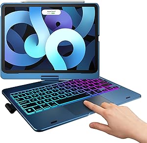 TYPECASE Touch iPad Air 4 10.9 inch Keyboard Case - Magic Keyboard Style, Compatible with Apple Pencil, Trackpad & Smart Backlit Keys, Keyboard for iPad Air 10.9 2020, iPad Pro 11 2018 (Pacific Blue)