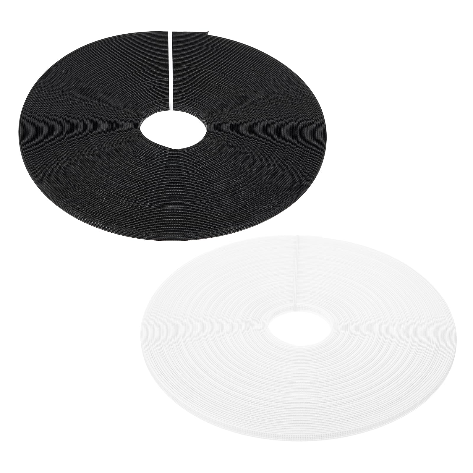 PATIKIL 6mm x 50 Yards Boning for Sewing Set, 2 Roll Polyester Low-Density Boning for Handmade Dolls Hats Handbags Wedding Dresses, Black, White