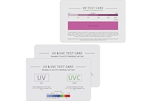 SaiTech IT | UV & UVC Test Card & UV Intensity Test Card | 3-in-1 UV Test Card | UVA & UVC Light Identifying Card | UV Bulb & LED Intensity Reading Card | UV Dosage Indicator Card | UVB Tester-2 Pack