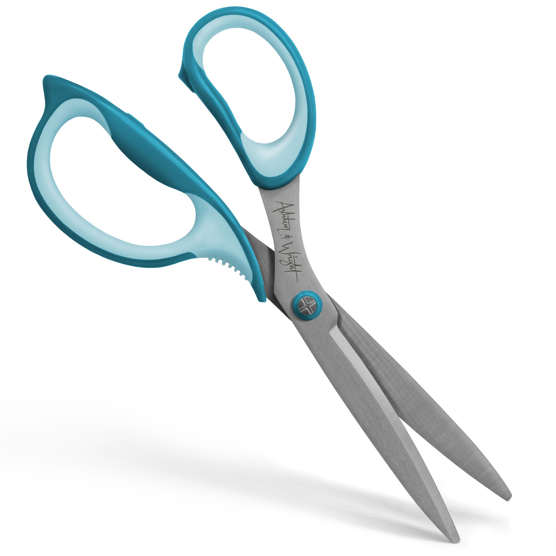 Ashton and Wright - Precision SG - Soft Grip Scissors for Office, Home, Kitchen, and Craft - 210mm / 8” - Steel Blades (Teal, Left Handed)
