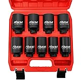 AMM 9PCS 1/2" Drive Deep Impact Socket Set, Metric