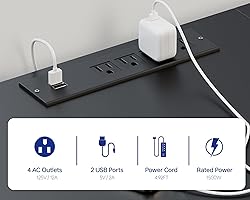 Pamray 71 Inch Large Computer Desk with Power