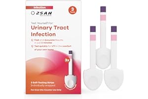 2San 2-in-1 UTI Test Strips for Women – at-Home Urinary Tract Infection Kit Detects Leukocyte & Nitrite Markers in 2 Minutes – 3 Individually Wrapped, Easy-Read, FSA/HSA-Eligible Tests