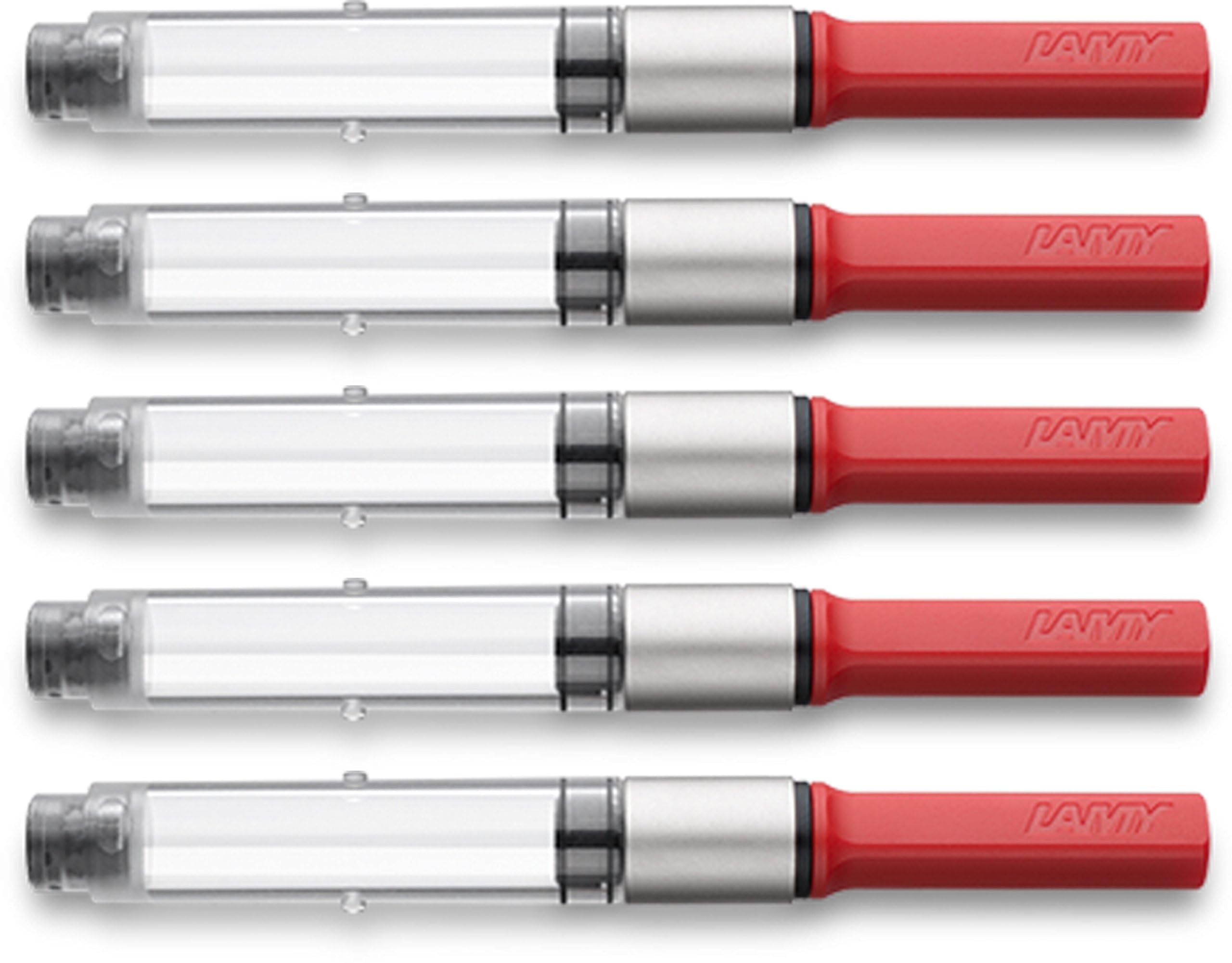Lamy Z28 converter in red (5 pcs) fountain pens abc, safari, joy, AL-star, Lx, nexx - for use with ink bottles - replacement for ink cartridges