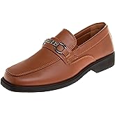 Josmo Boys Dress Shoes – Slip-On Comfort Uniform Oxford Loafer with Buckle Black and Brown (Big Kid/Little Kid) (Size 13-6)