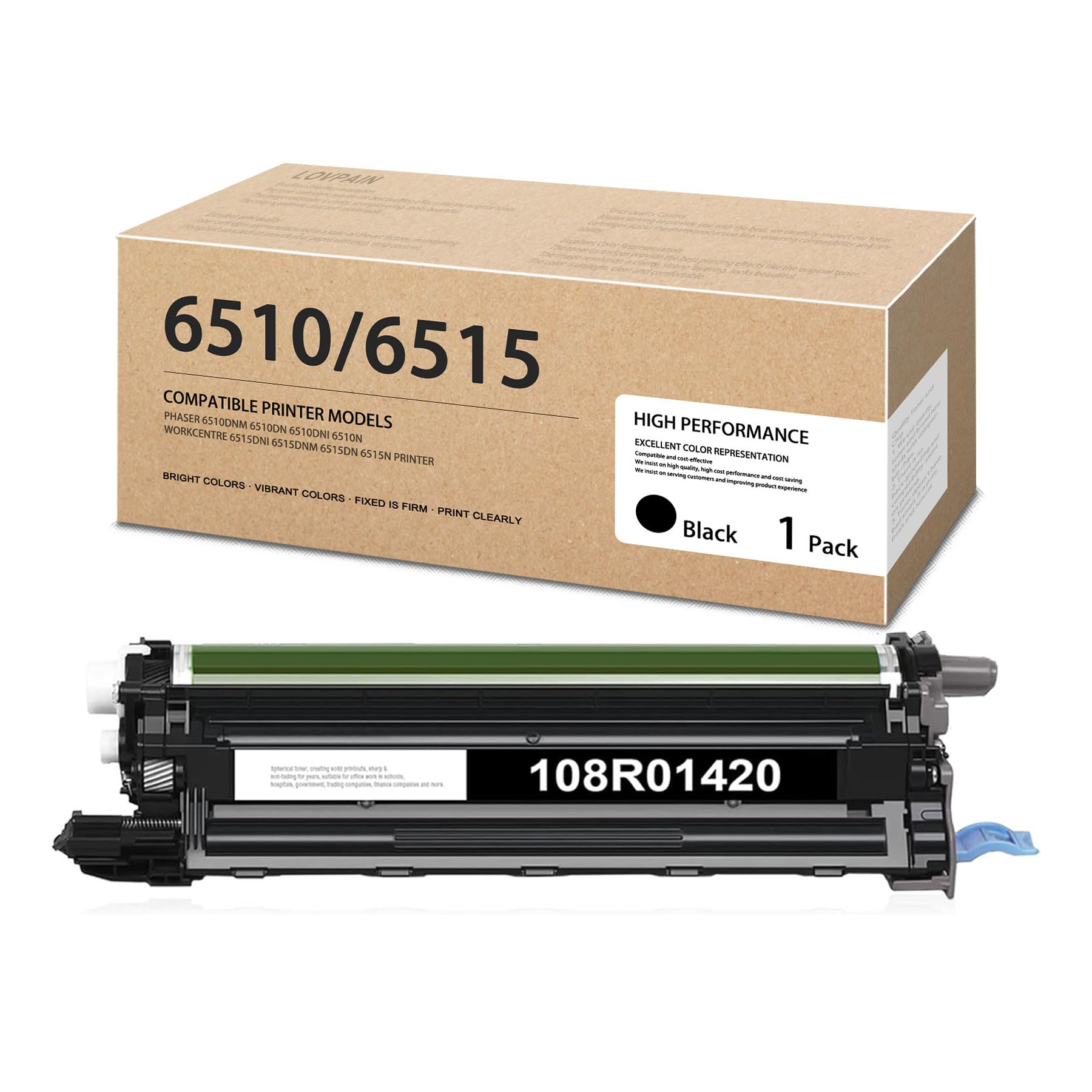 Photo 1 of 1Pack 6510/6515 Black Drum Unit (48,000 Page Yield) - 108R01420 Drum Unit Replacement for Xerox Phaser 6510 WorkCentre 6515 Printer