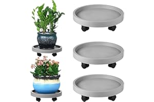 PLANTERHOMA 3 Pack Plant Caddy with Wheels Rolling Plant Stand with Wheels 13 Inch Plant Dolly Heavy Duty Large Potted Plant Mover with Casters for Indoor and Outdoor, Grey