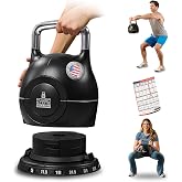 Lifepro Powerflow Plus Adjustable Kettlebell 7 in 1 up to 44 lbs | Quick-adjust dial anti-slip grip space-saving hand weights