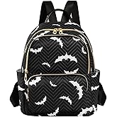 ZAZYXTJ Halloween Bat Backpack Purse for Women Quilted Mini Fashion Backpacks Lightweight Travel Casual Backpack S