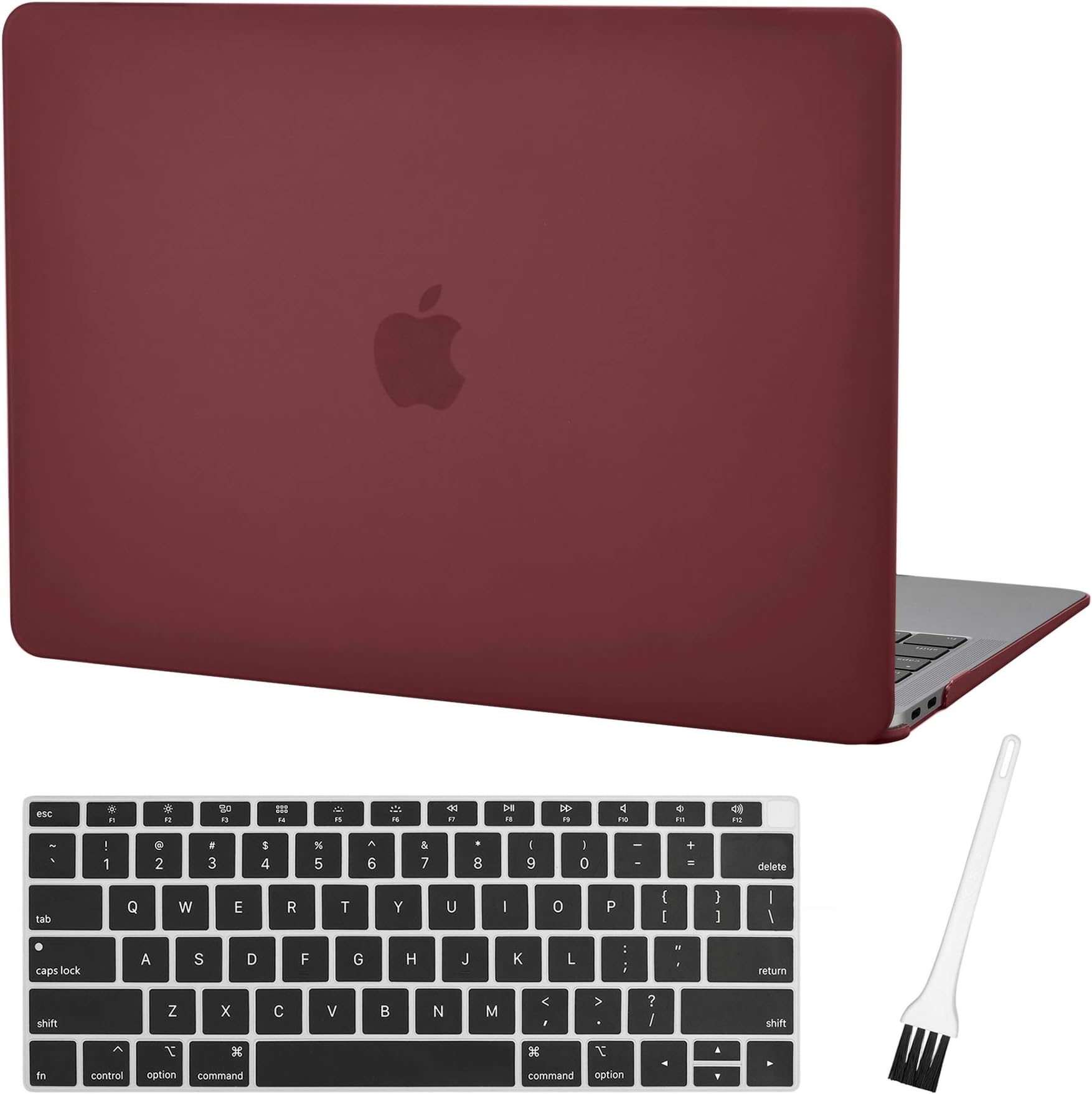 Case Star MacBook Air 13 Inch Case A1932 MacBook Air Case with Retina Display, Plastic Hard Case Shell & Silicone Keyboard Skin Cover Compatible Newest MacBook Air 13 A1932 with Touch ID(Wine red)