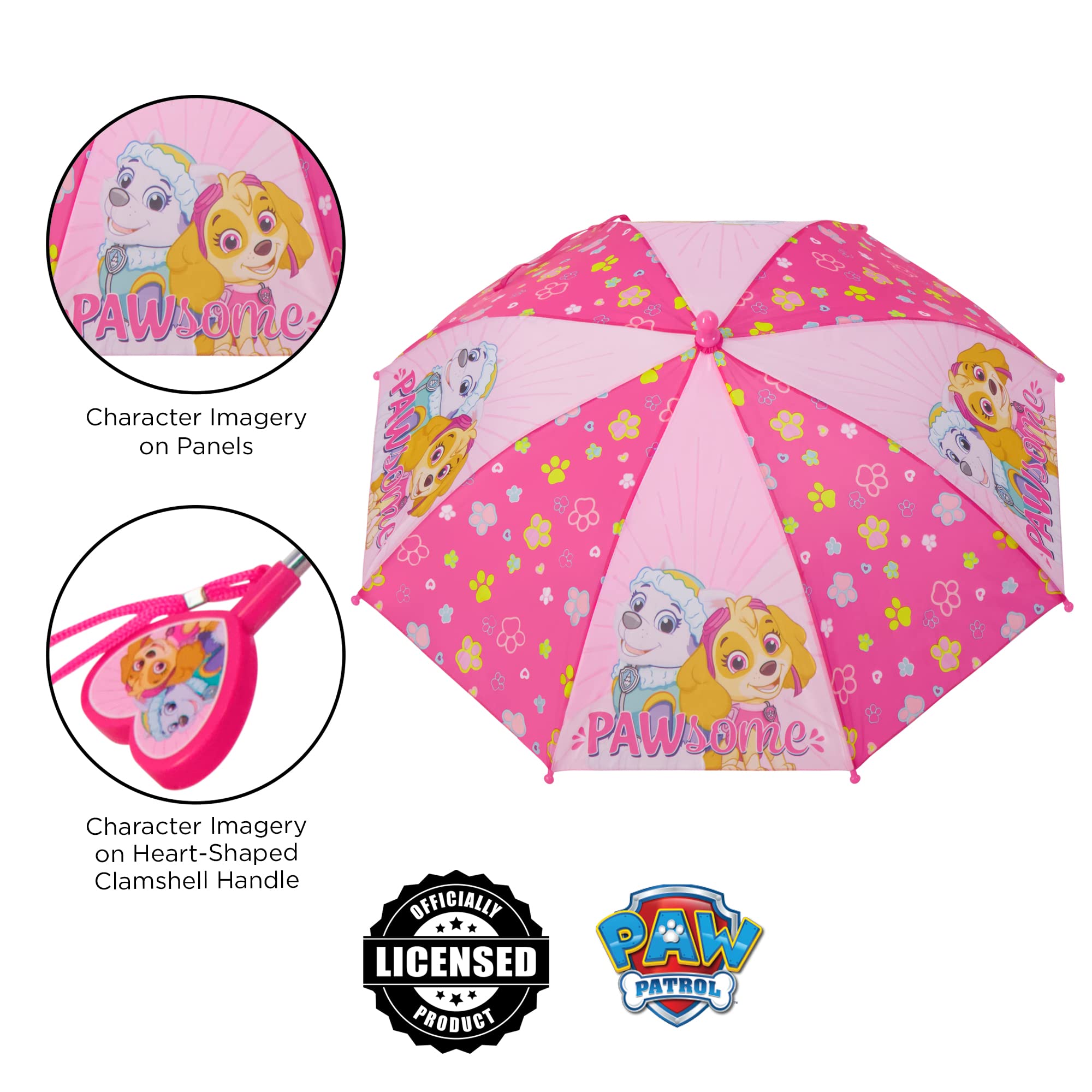 Nickelodeon Kids Umbrella, Paw Patrol Toddler and Little Boy Rain Wear for Ages 3-6
