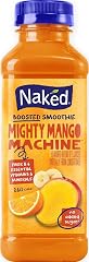 Naked Boosted Smoothie Mighty Mango Machine, 15.2 fl oz Bottle - Real Fruit Juice Smoothie with Fiber, Excellent Source of Vi
