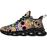 Sugar Skull Shoes for Men Women Road Running Shoes Walking Tennis Sneakers Athletic Jogging Shoes Gifts for Boy Girl