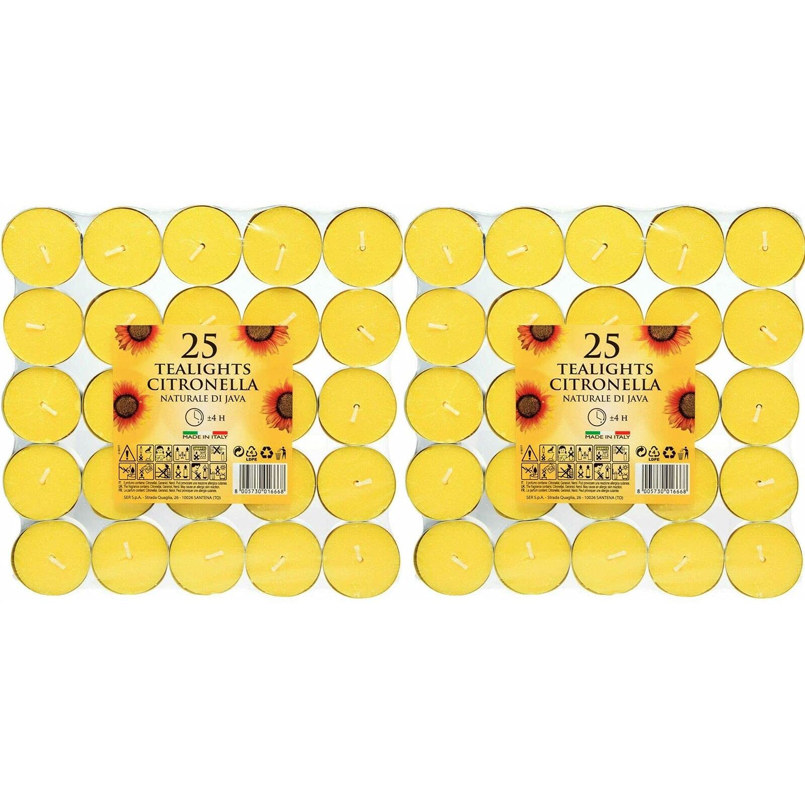 Prices 2 x Citronella Tealights Candle (pack of 25)