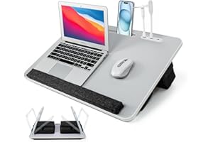 iXTRA Lap Desk for Laptop with Cushion,Foldable Laptop Desk for Bed with USB,Bed Desk,Portable Lapdesk,23.62"*15.74",Grey