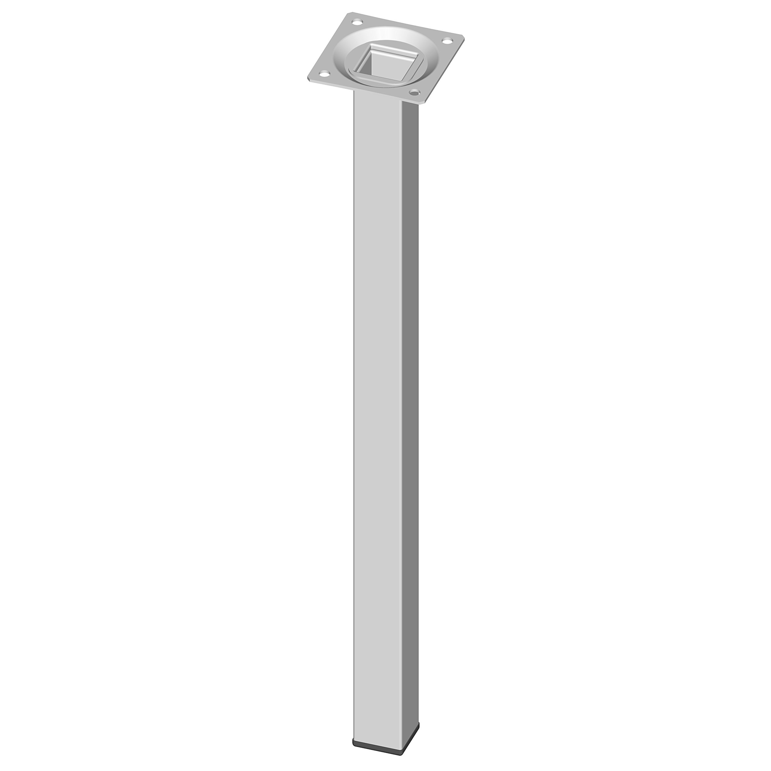 Element System 18133-00301 400 mm Length 25 x 25 mm Diameter Square Steel Pipe Furniture Legs includes Screw-Mounting Plate - White (4-Piece)
