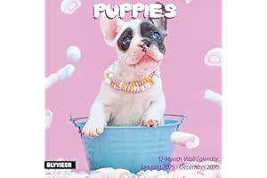 BLYYIEER 2025 Wall Calendar,Calendar 2025,Puppy Monthly Wall Calendar, 12" x 24" Open,Family Planner Calendar Organizer with Cute Puppy Images, for Puppies Dogs Lovers