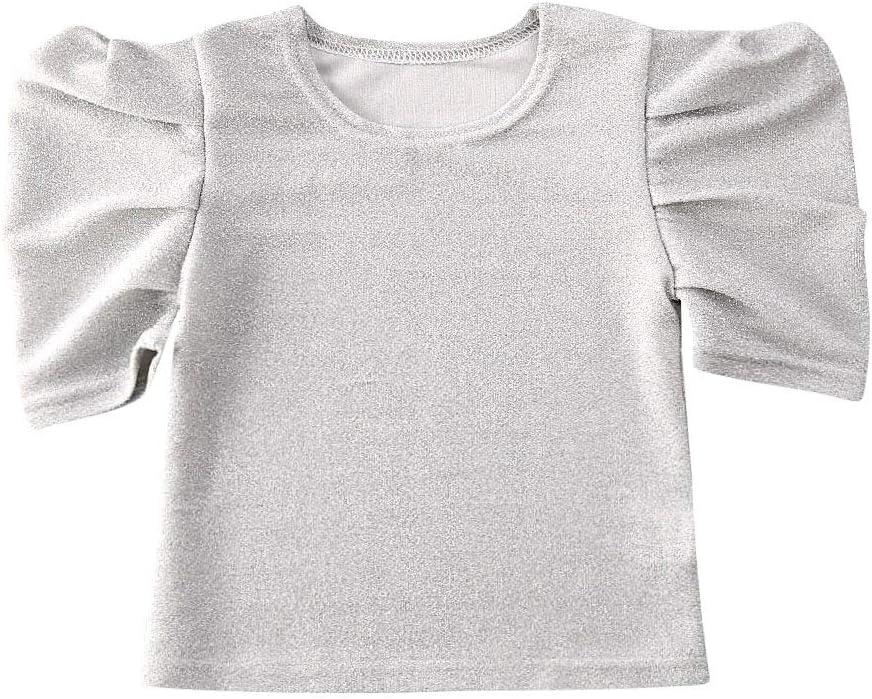 Toddler Baby Girl Short Sleeve Glitter T Shirts Tops Solid Sequin Glitter Casual Tee Shirt Clothes