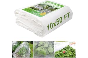 KLEWEE 10 x 50 FT Garden Mesh Netting, Ultra Fine Plant Netting Covers, Garden Netting for Raised Beds Vegetables, Fruit Tree Netting for Blueberry Bushes Barrier Screen Protection Net Cover