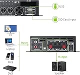 LiNKFOR Bluetooth 5.0 Stereo Amplifier 40W+40W USB SD AUX RCA Remote LCD view 7