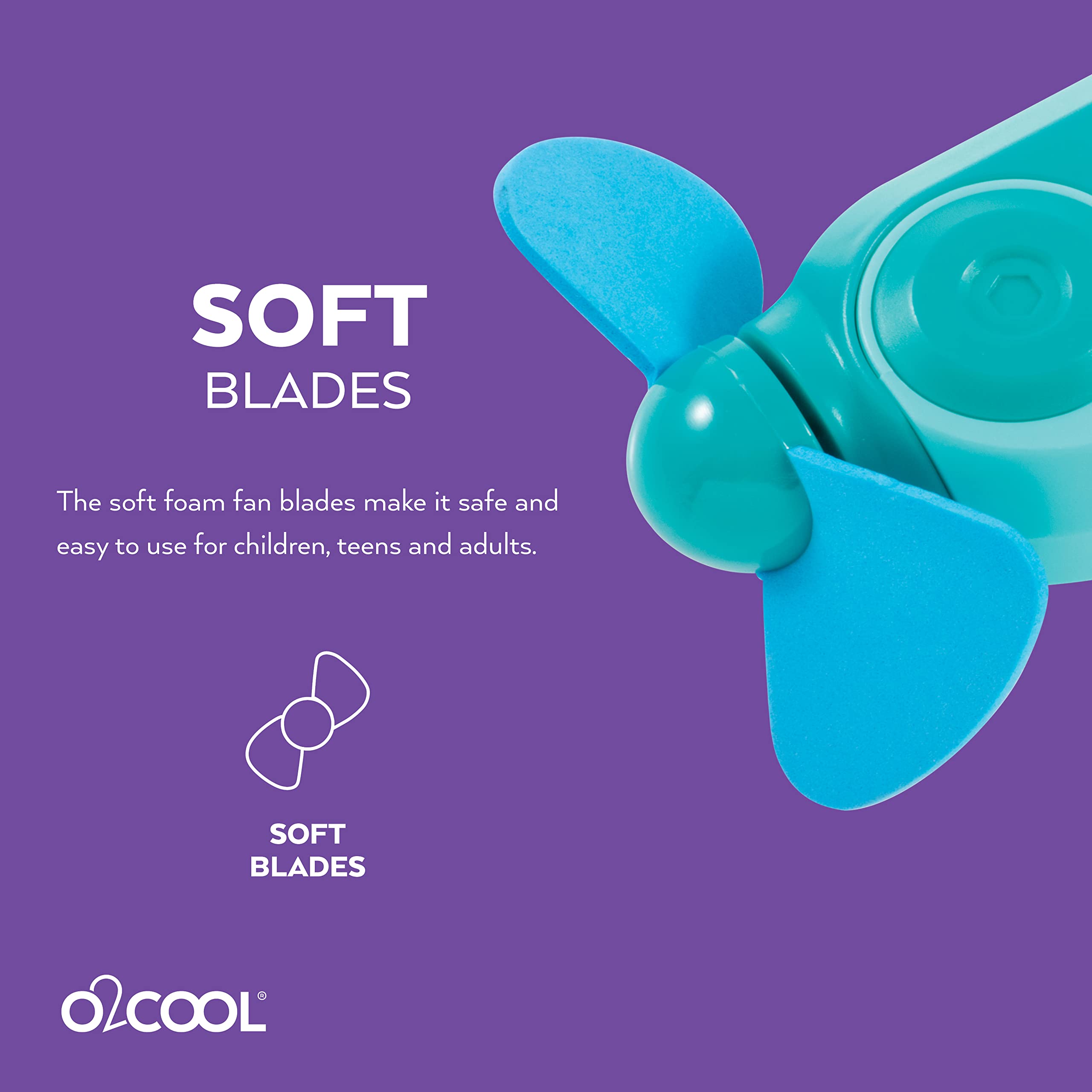 O2COOL Keychain Sport Misting Fan - Pocket Size Battery Powered Portable Handheld Fan With Carabiner Clip and Mister 2 Pack (Teal)