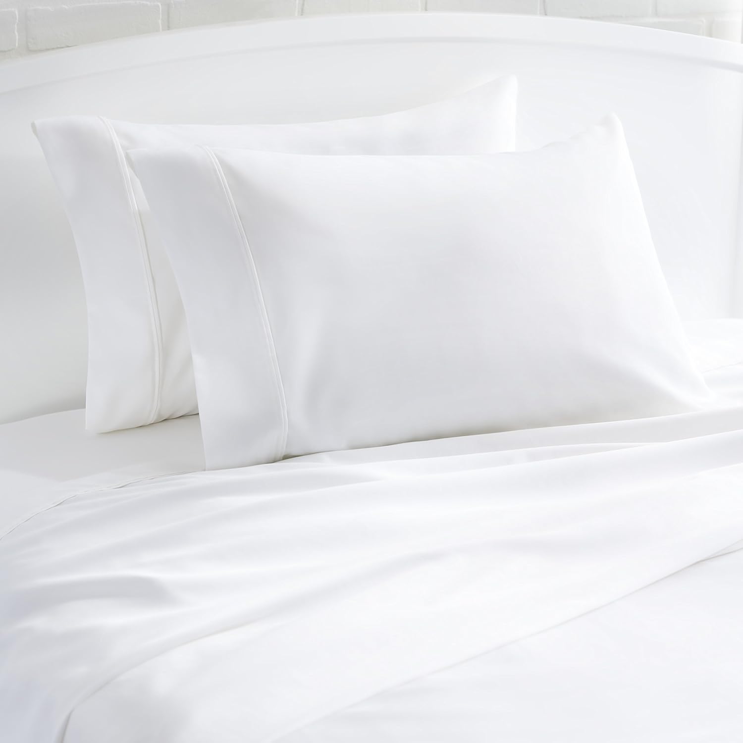 Basics 400 Thread Count Cotton Pillow Cases, King, Set of 2, White: Home & Kitchen