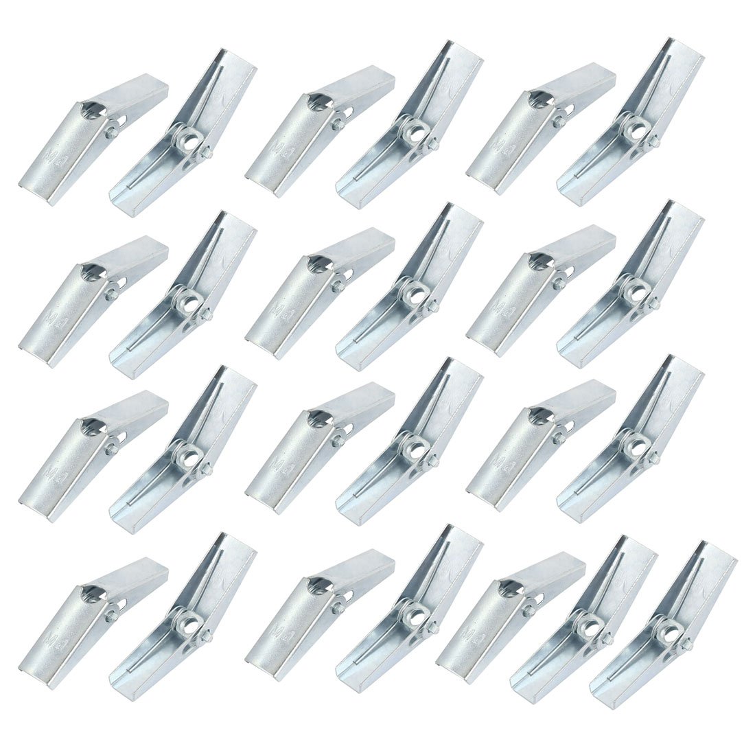 sourcing map M4 Dia Female Thread Spring Loaded Hollow Wall Anchor Toggle Wing Nut 25pcs