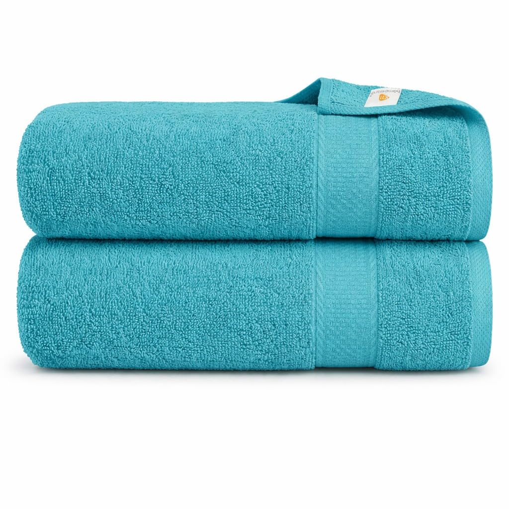 X11 Bath Towel - Large Bath Towels Set, 100% Egyptian Cotton Bath Towel Sets, Highly Absorbent Bath Sheets, Bathroom Towels - Quick Dry Bath Towels Large (75 x 145 cm) (Turquoise, Set of 2)