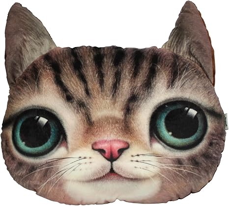 Amazon 超リアルネコクッション ふわふわ猫ぬいぐるみ ソフト猫 ぬいぐるみ 可愛い猫顔抱き枕 プレゼント クッション 猫抱き 丸い抱き枕 リアルおもちゃ 丸い目 茶褐色 抱き枕 オンライン通販