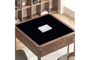 GUG Black Mahjong Table Game Mat, Anti Slip Mahjong Mat Game Table Cover Mat for Playing Mahjong Board Poker Games, Noise Reduction Mahjong Playmat, 31.4 x 31.4 Inches