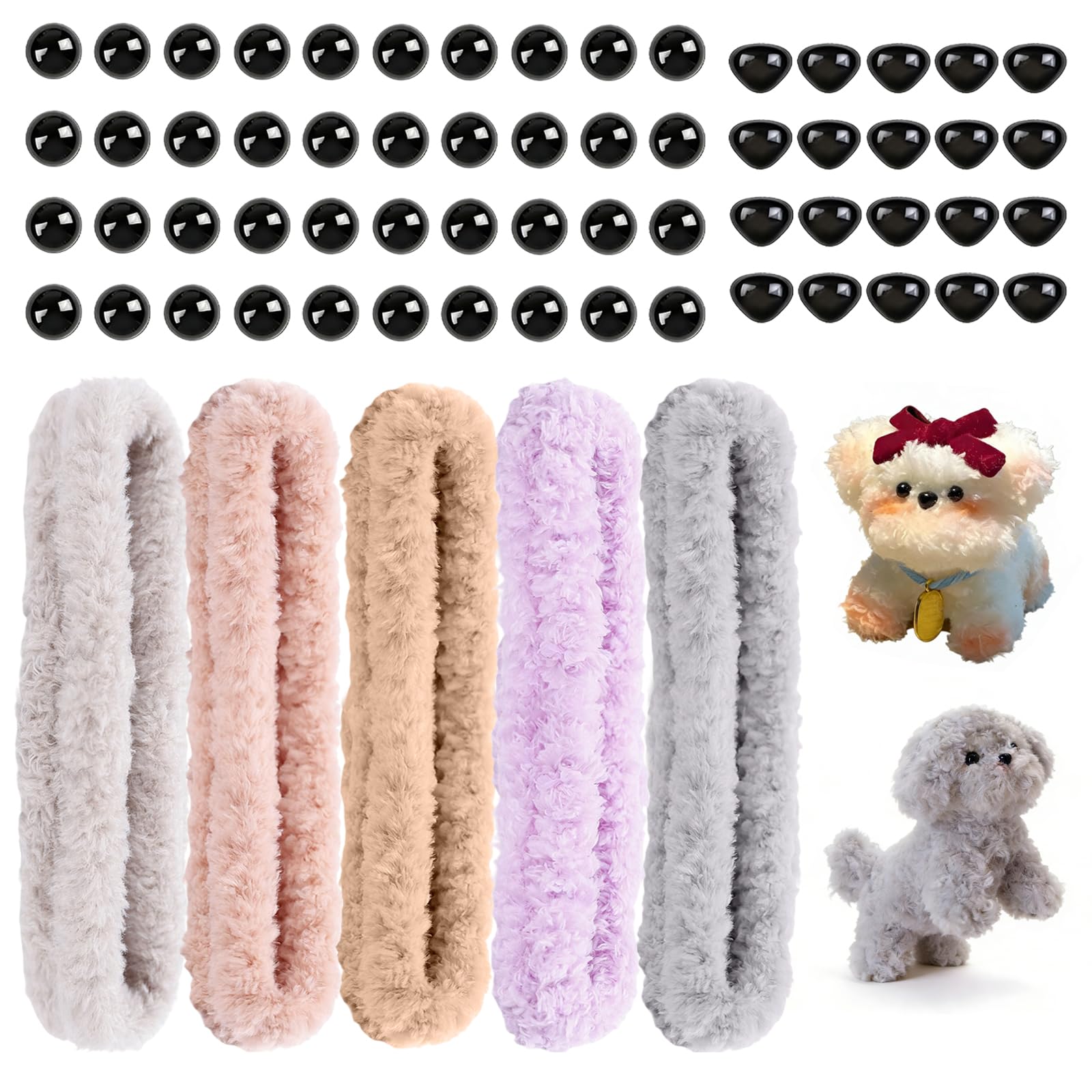 Rthynti Pipe Cleaners Craft Kit, 10Pcs 39.37'' Long 0.8'' Thick Jumbo Fur Pipe Cleaners with Craft Accessories, 5 Colors Fuzzy Sticks Supplies for DIY Arts, Kids Animal Crafts & Holiday Decorations