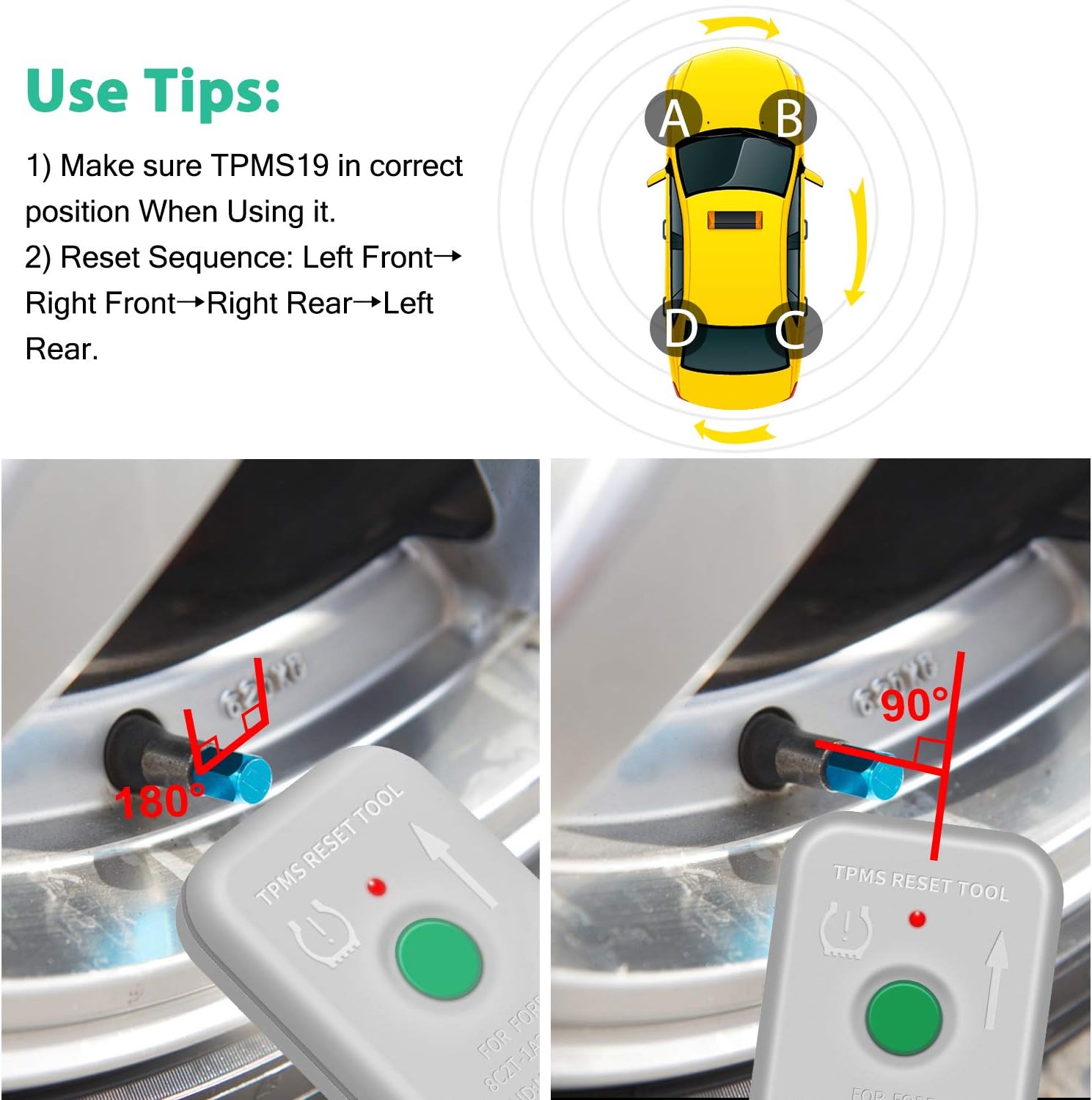 Arozk TPMS Sensor Relearn Reset Tool for Ford and Mazda Tire Pressure Monitor System Sensor Programming Training Activation Tool TPMS Trigger Tool Motorcraft TPMS19 Transmitter: Automotive