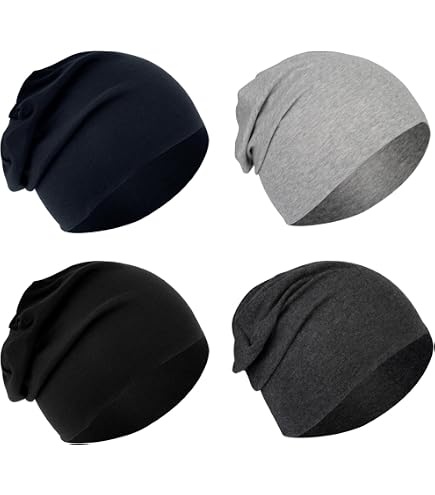 9 Pack Slouchy Beanie Hats Unisex Polycotton Stretch Fit Casual Sleep Caps Unisex Baggy Lightweight Hip-Hop Soft Cotton Slouchy Stretch  main image 3