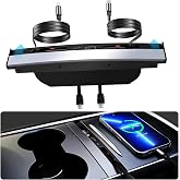 Upgrade USB Charger Hub for Tesla Model Y&amp;Model3, 4-Ports Center Console Retractable Phone Charger,for Model Y/3 Accessories 2024 2023 2022 2021 (Not Compatible with Model 3 2024)