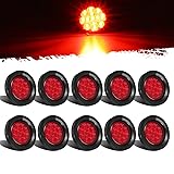 Partsam 10Pcs 2.5" Round Red 13Led Side Marker
