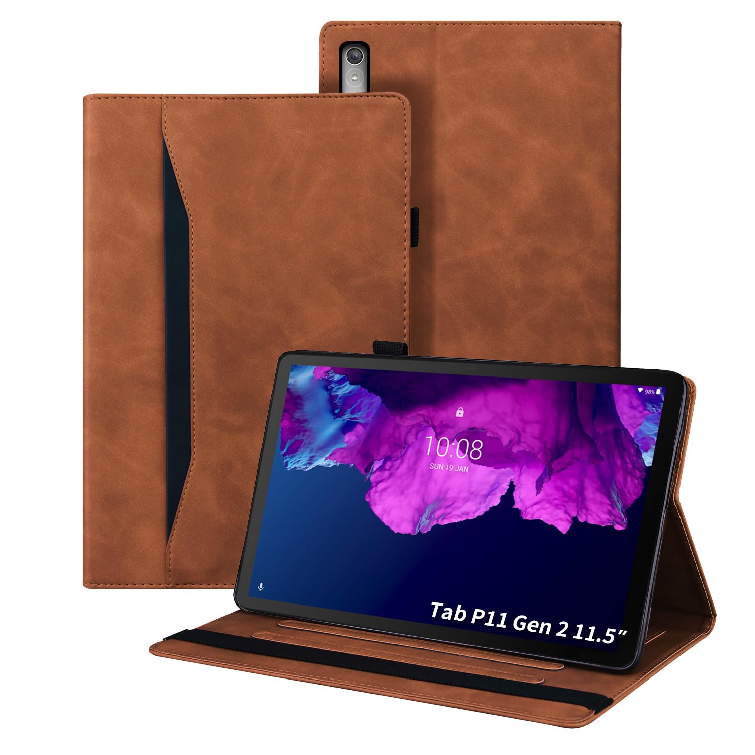 Auslbin Case for Lenovo Tab P11 (2nd Gen) 11.5 Inch TB350FU/TB350XU 2022 PU Leather with Stand Function Tablet Case Protective Cover for Lenovo Tab P11 (2nd Gen) 11.5 TB350FU/TB350XU 2022, Brown — image 1