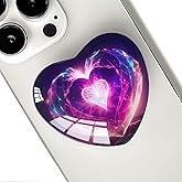 Ksadiye Expandiing Moblile Phone Grip Heart Glass Holder for Smartphones, Cell Phone Collapsible Stand( Purple Galaxy