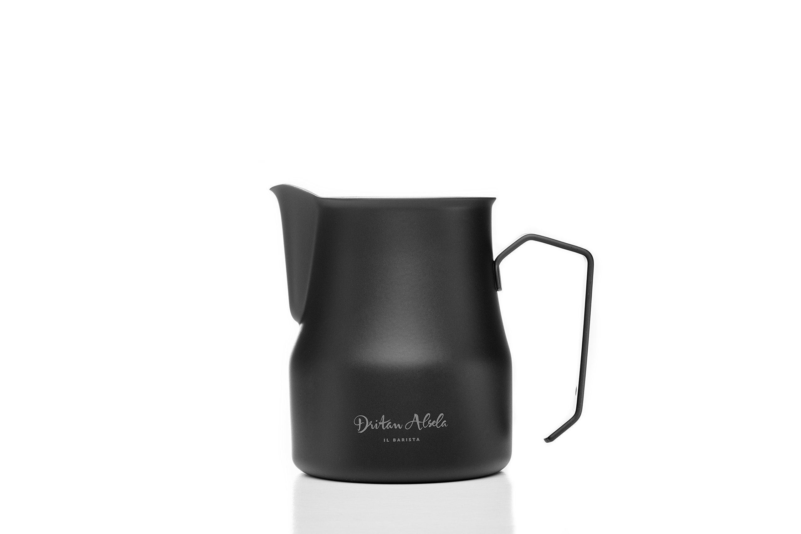 Dritan Alsela Professional Black Milk Jug, 500 ml