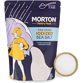 Morton Salt Iodized Sea Salt Fine 1 lb., Resealable Pouch | Sea salt iodized, supports thyroid function, iodized table salt, for marinades, soups, sauces, dressings